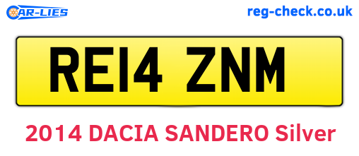 RE14ZNM are the vehicle registration plates.