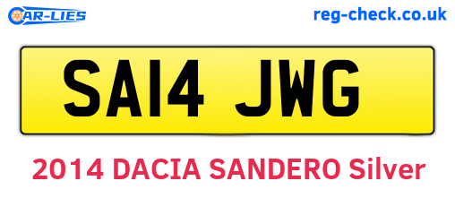 SA14JWG are the vehicle registration plates.