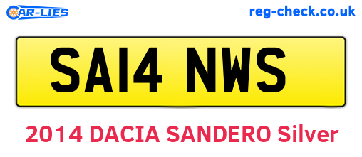 SA14NWS are the vehicle registration plates.