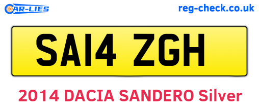 SA14ZGH are the vehicle registration plates.