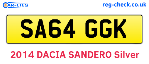SA64GGK are the vehicle registration plates.