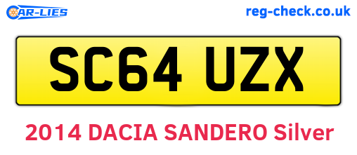 SC64UZX are the vehicle registration plates.