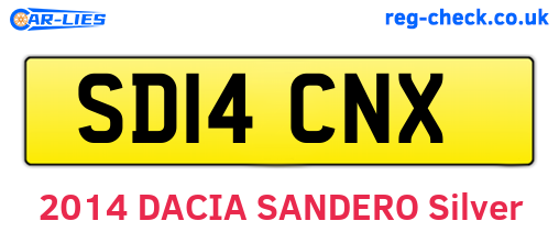 SD14CNX are the vehicle registration plates.