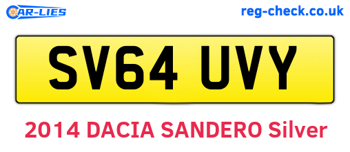 SV64UVY are the vehicle registration plates.