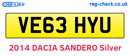 VE63HYU are the vehicle registration plates.