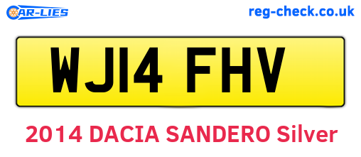 WJ14FHV are the vehicle registration plates.