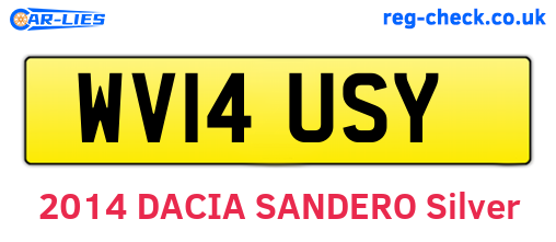 WV14USY are the vehicle registration plates.