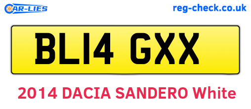 BL14GXX are the vehicle registration plates.