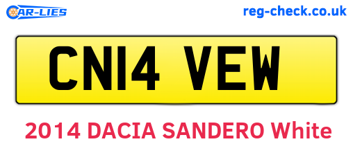 CN14VEW are the vehicle registration plates.