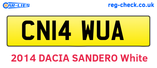 CN14WUA are the vehicle registration plates.