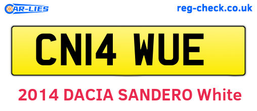 CN14WUE are the vehicle registration plates.