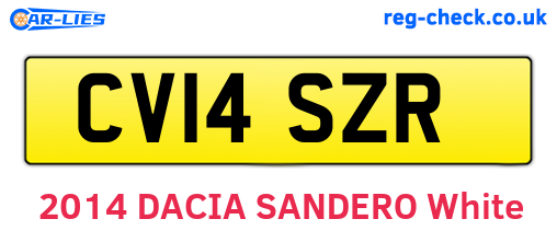 CV14SZR are the vehicle registration plates.
