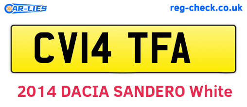 CV14TFA are the vehicle registration plates.
