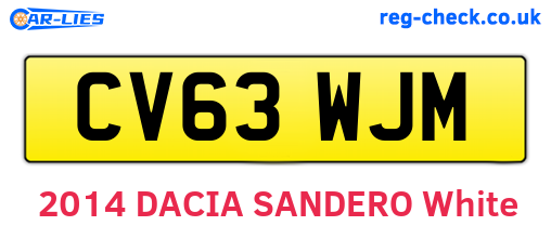 CV63WJM are the vehicle registration plates.
