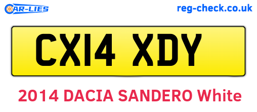 CX14XDY are the vehicle registration plates.