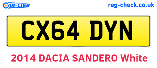 CX64DYN are the vehicle registration plates.