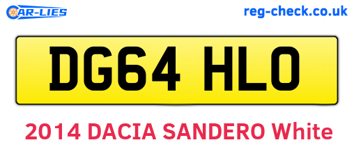 DG64HLO are the vehicle registration plates.