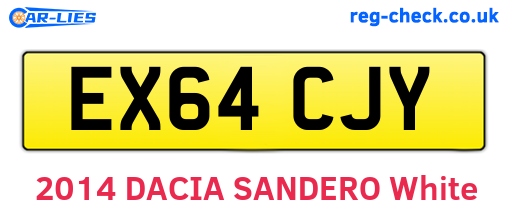 EX64CJY are the vehicle registration plates.