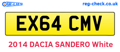 EX64CMV are the vehicle registration plates.
