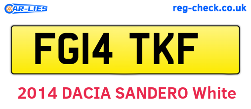 FG14TKF are the vehicle registration plates.