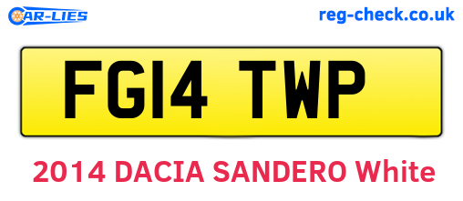 FG14TWP are the vehicle registration plates.