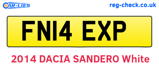 FN14EXP are the vehicle registration plates.