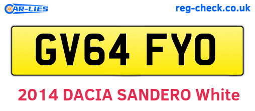 GV64FYO are the vehicle registration plates.