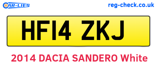 HF14ZKJ are the vehicle registration plates.