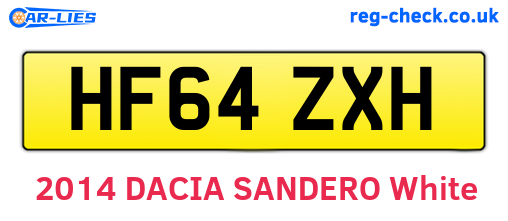 HF64ZXH are the vehicle registration plates.