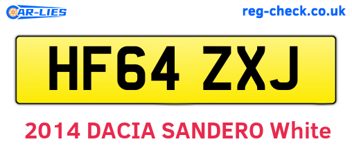 HF64ZXJ are the vehicle registration plates.