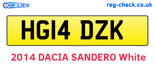 HG14DZK are the vehicle registration plates.