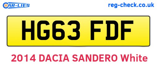 HG63FDF are the vehicle registration plates.