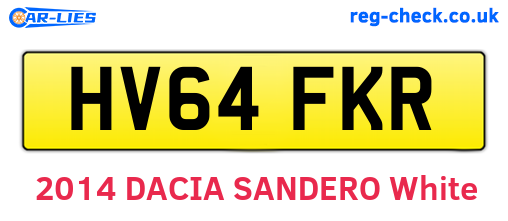 HV64FKR are the vehicle registration plates.