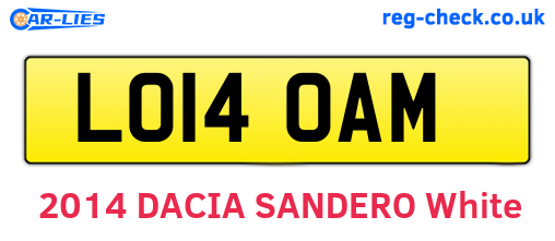 LO14OAM are the vehicle registration plates.