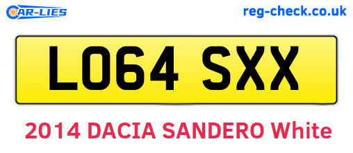 LO64SXX are the vehicle registration plates.