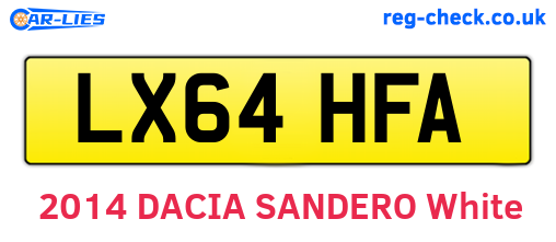 LX64HFA are the vehicle registration plates.