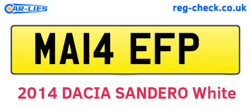 MA14EFP are the vehicle registration plates.