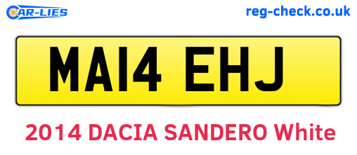 MA14EHJ are the vehicle registration plates.