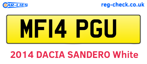 MF14PGU are the vehicle registration plates.