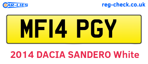 MF14PGY are the vehicle registration plates.