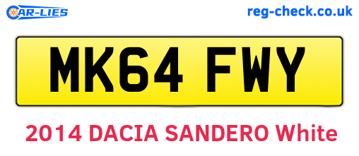 MK64FWY are the vehicle registration plates.