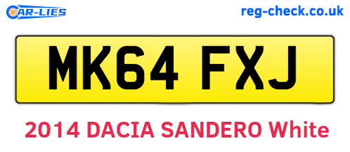 MK64FXJ are the vehicle registration plates.