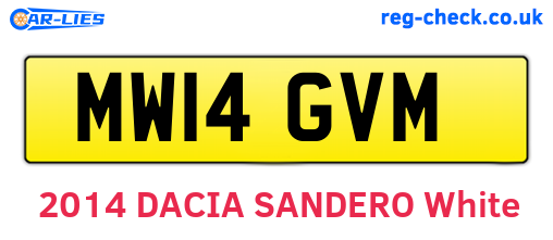 MW14GVM are the vehicle registration plates.