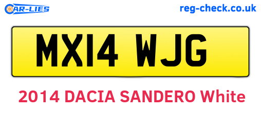 MX14WJG are the vehicle registration plates.