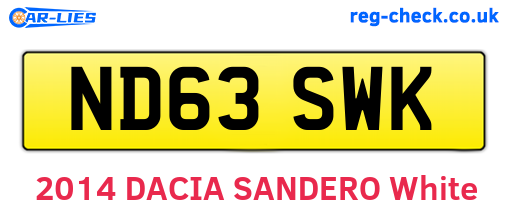 ND63SWK are the vehicle registration plates.