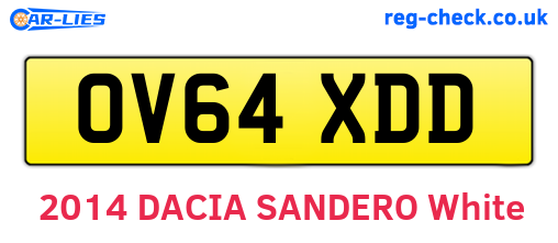 OV64XDD are the vehicle registration plates.