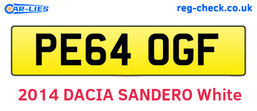 PE64OGF are the vehicle registration plates.