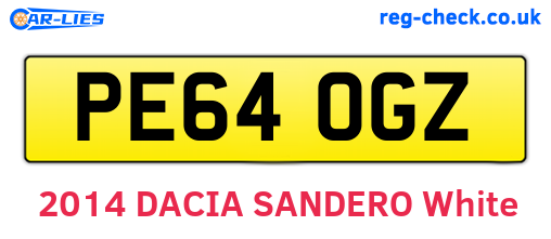 PE64OGZ are the vehicle registration plates.