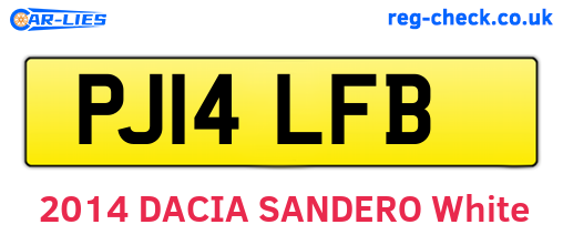 PJ14LFB are the vehicle registration plates.