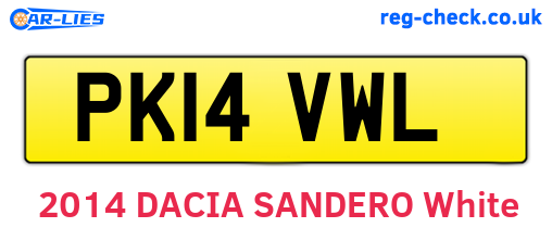 PK14VWL are the vehicle registration plates.